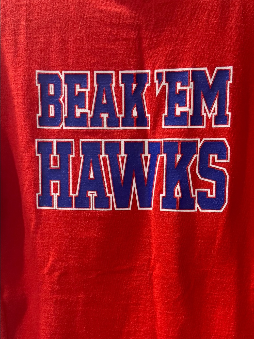 Mens Vintage Kansas University Tee. Front : Jayhawk, back Beak ‘Em Hawks - Picture 4 of 4